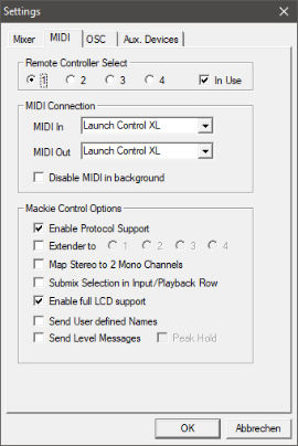 TotalMix FX - Settings